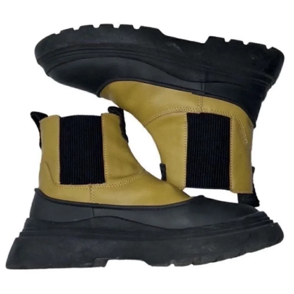 Zara Girls Kids Green & Black Ankle Boots Size 35,2.5)